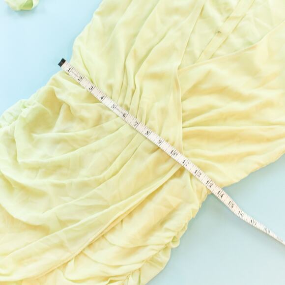 NBD x Revolve Yellow Butter Long Sleeve Ruffle Sheath Mini Dress Size Small - Picture 6 of 9